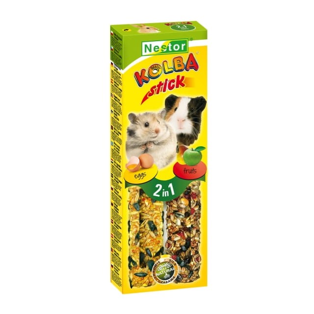 NESTOR Kolba 2w1 JAJKA i OWOCE dla królików i gryzoni