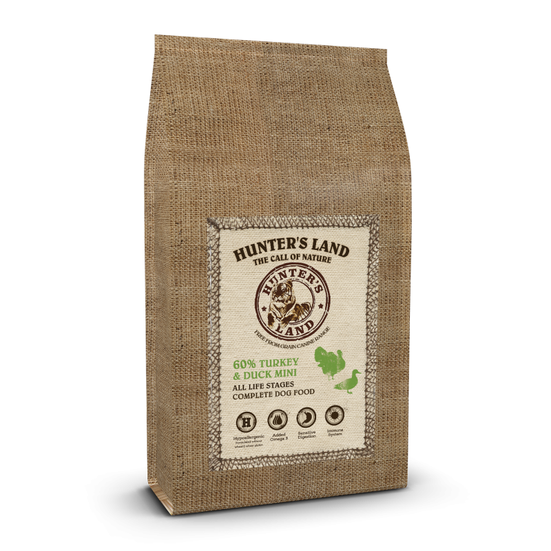 HUNTER'S LAND MINI Grain Free 60% Turkey &amp; Duck 2kg