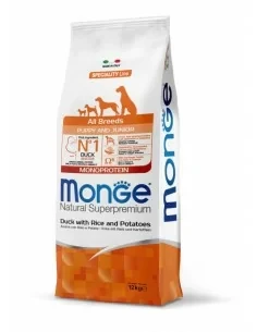 MONGE MONOPROTEIN Puppy Kaczka z ryżem i ziemniakami 12kg