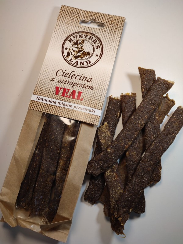 HUNTER'S LAND Mięsne Przysmaki CIELĘCINA z ostropestem 80g