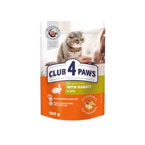 CLUB 4 PAWS PREMIUM ADULT CAT z królikiem w galaretce - saszetka 100g