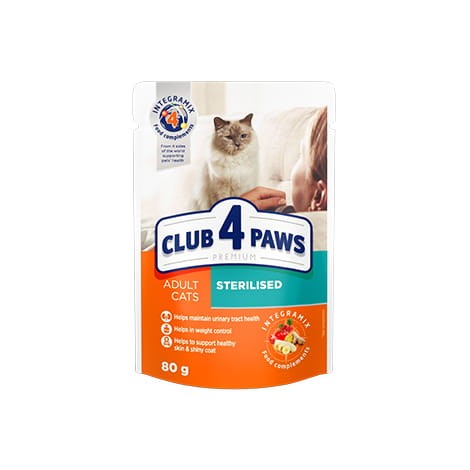 CLUB 4 PAWS ADULT CAT Sterilised 80g