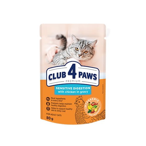 CLUB 4 PAWS PREMIUM ADULT CAT Sensitivie Digestion - saszetka 80g