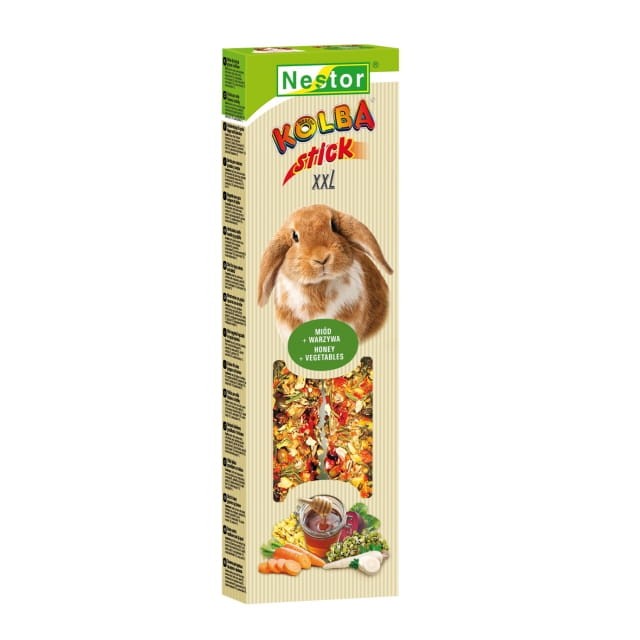 NESTOR Kolba XXL dla DUŻYCH gryzoni i królików z miodem i warzywami 2szt./165g