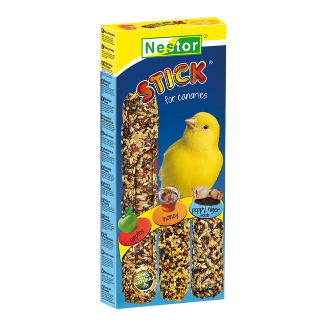 NESTOR Kolba 3w1 dla KANARKÓW jabłka, miód, mak i murzynek 3szt./130g