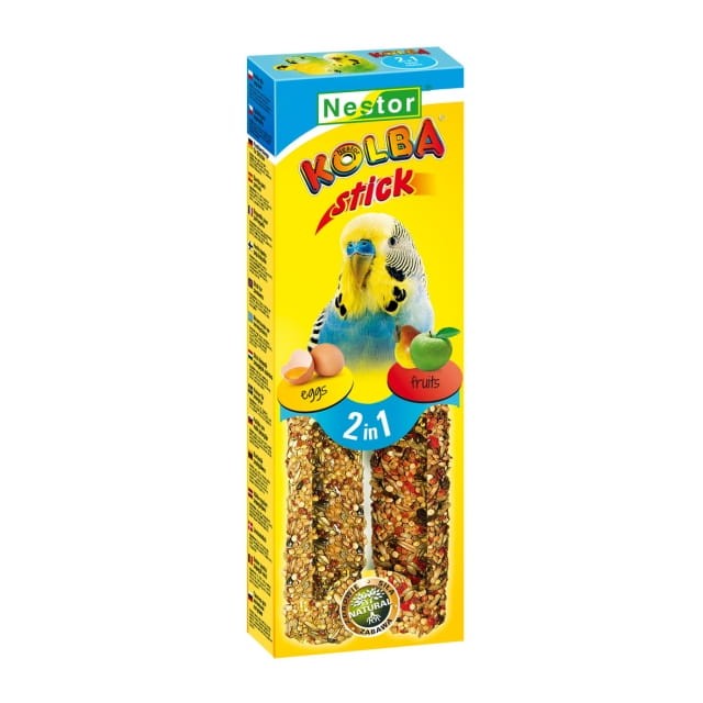 NESTOR Kolba 2w1 dla MAŁYCH PAPUG jajka i owoce 2szt./85g