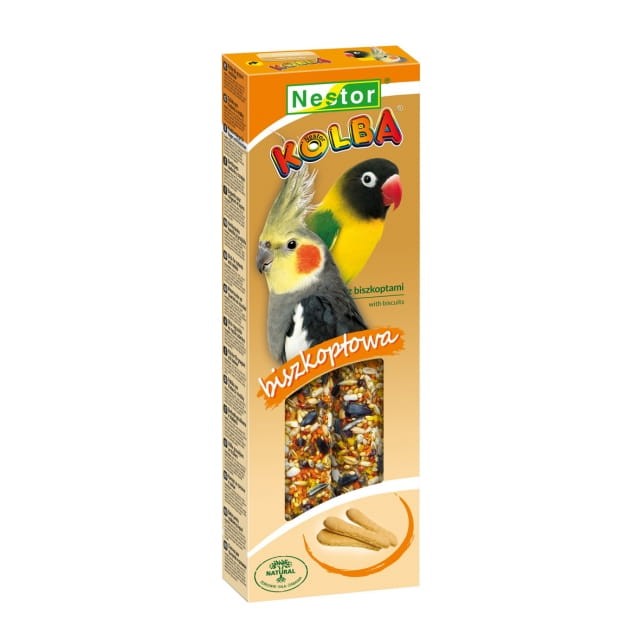 NESTOR Kolba BISZKOPTOWA dla średnich papug 2szt./115g