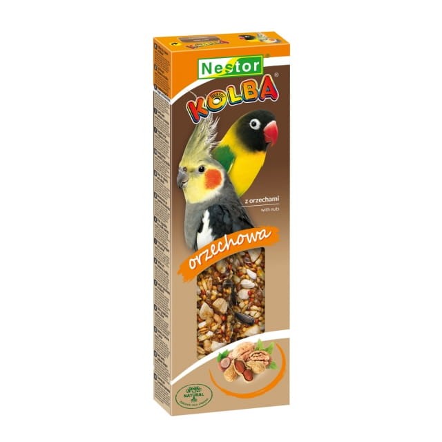 NESTOR Kolba ORZECHOWA dla średnich papug 2szt./115g