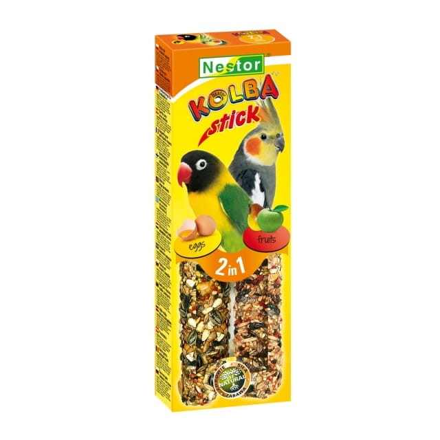 NESTOR Kolba 2w1 dla ŚREDNICH PAPUG jajka i owoce 2szt./115g