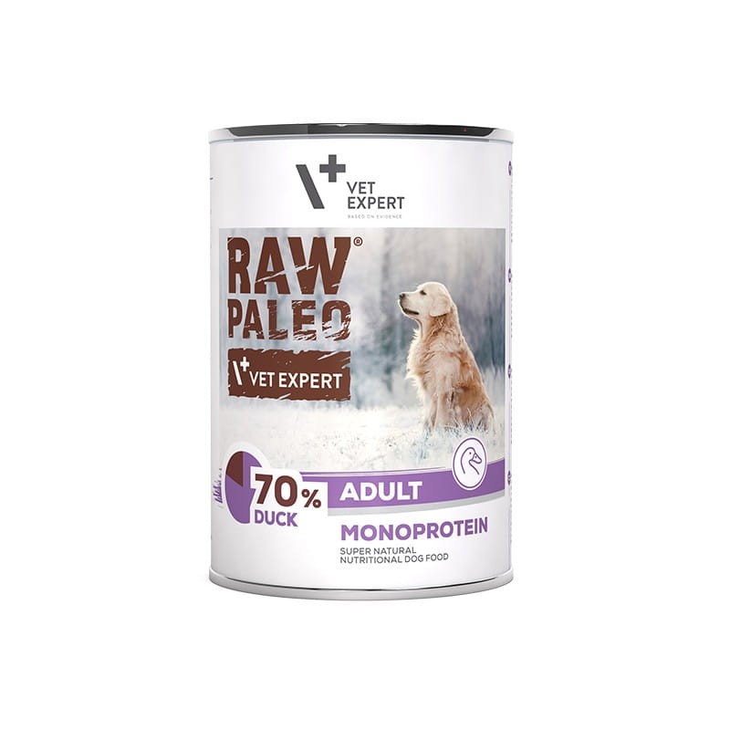 RAW PALEO Adult Monoprotein Duck dla psów dorosłych 400g