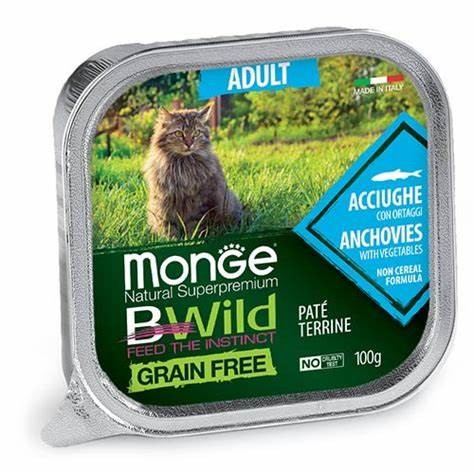 Monge BWild Cat Adult Pasztet z Anchois 100g