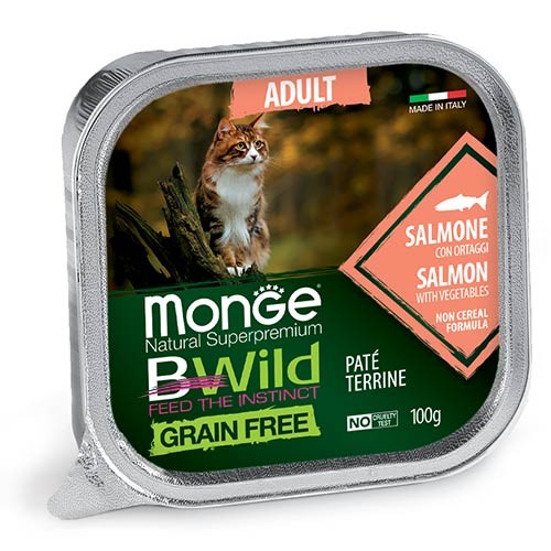 Monge BWild Cat Adult Pasztet z łososiem 100g