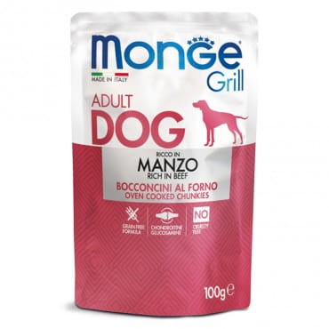 Monge Dog Grill Adult kawałki z wołowiną 100g