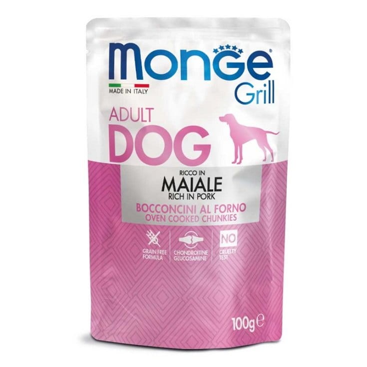 Monge Dog Grill Adult kawałki z wieprzowiną 100g