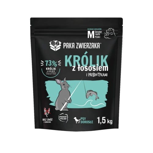 Paka Zwierzaka Królik z łososiem i prebiotykami "M" 1,5kg