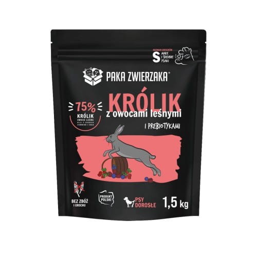 Paka Zwierzaka Królik z owocami leśnymi i prebiotykami "S" 1,5kg