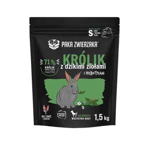 Paka Zwierzaka Puppy Królik z dzikimi ziołami i prebiotykami "S" 1,5kg