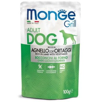 Monge Dog Grill Adult kawałki z jagnięciną i warzywami 100g