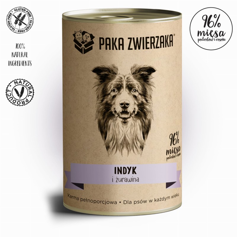 Paka Zwierzaka Indyk i żurawina 400g