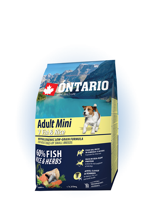 Ontario Mini Adult 7 Fish & Rice 2,25kg