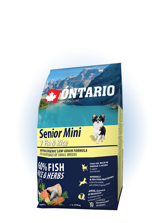 Ontario Mini Senior 7 Fish & Rice 2,25kg