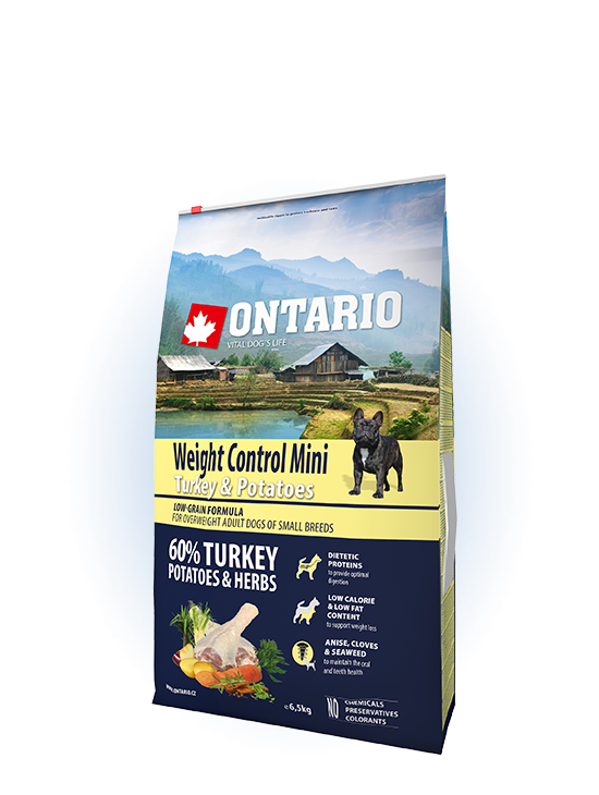 Ontario Mini Weight Control Turkey & Potatoes 6,5kg