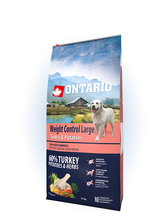 Ontario Large Weight Control Turkey & Potato 12kg