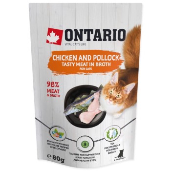 Ontario CAT Kurczak i mintaj w rosole 90g  