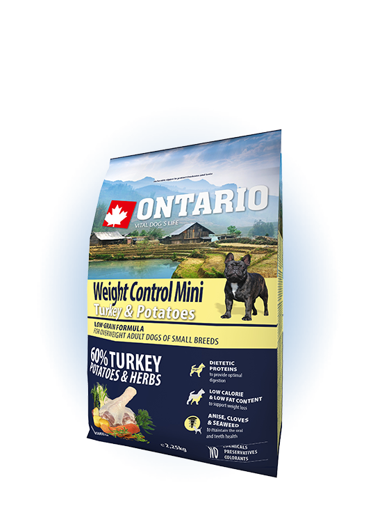 Ontario Mini Weight Control Turkey & Potatoes 2,25kg