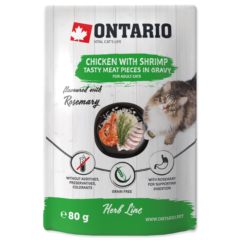 Ontario CAT Herb Kurczak, krewetki, ryż, rozmaryn w sosie 80g