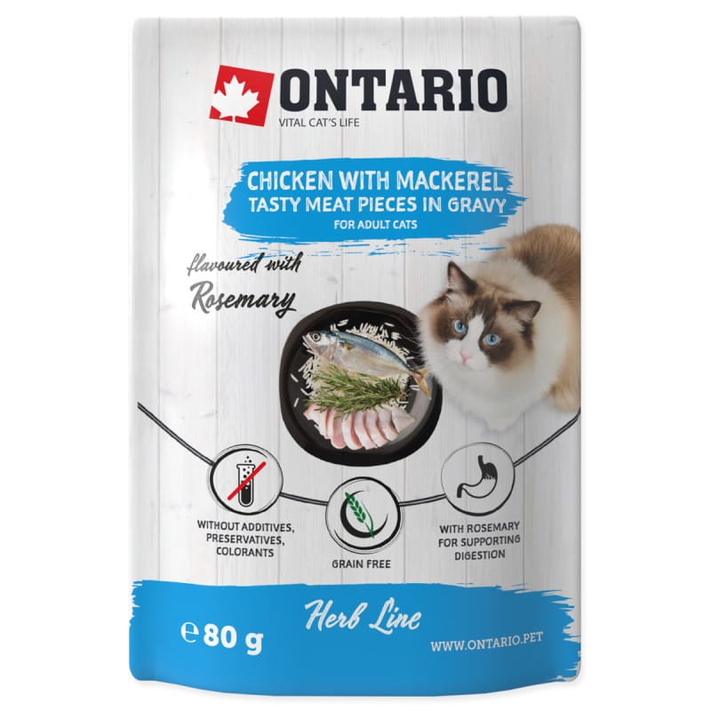 Ontario CAT Herb Kurczak, makrela, ryż, rozmaryn w sosie 80g