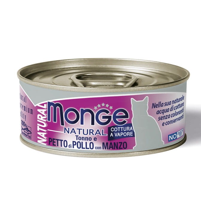 Monge Cat Tuńczyk z kurczakiem i wołowiną 80g
