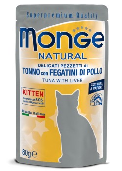 Monge Cat Kitten Tuńczyk z wątróbką drobiową 80g  