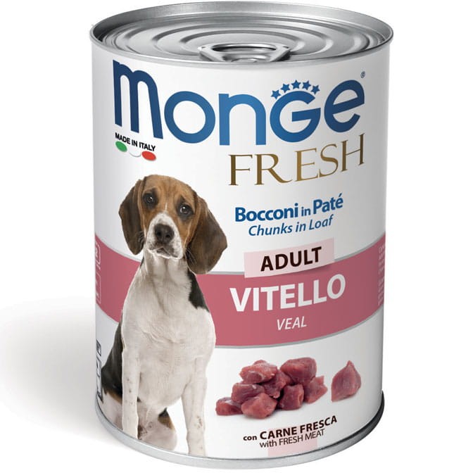 Monge Dog Fresh pasztet i kawałki z cielęciny 400g