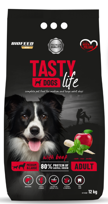 Biofeed Tasty Dogs Life Adult z wołowiną 12kg