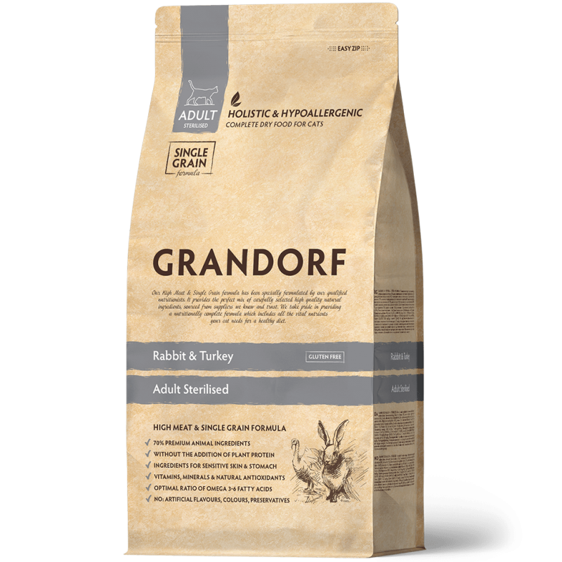 GRANDORF CAT Sterilised Rabbit Turkey 400g
