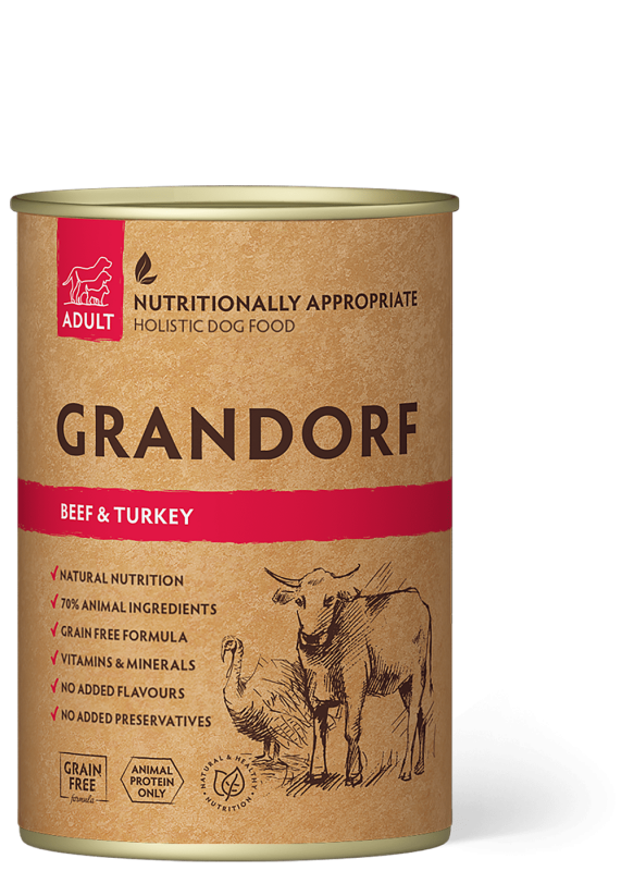 GRANDORF Dog Beef Turkey 400g