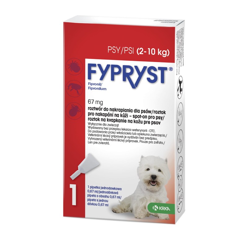 FYPRYST 67mg - pipeta do nakrapiania dla psów (2-10kg)
