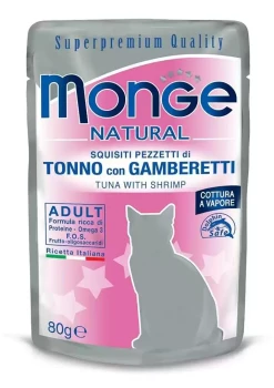 Monge Cat Tuńczyk z krewetkami w galarecie 80g 