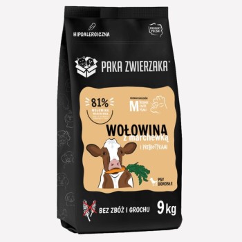 Paka Zwierzaka Wołowina z marchewką i prebiotykami "M" 9kg