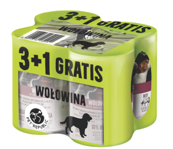 Pet Republic Dog 3+1 Wołowina kawałki w sosie 400g