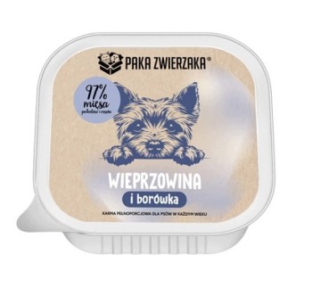 Paka Zwierzaka Wieprzowina z Borówką (tacka) 150g
