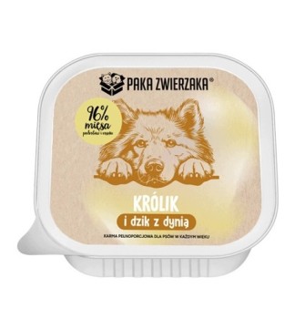 Paka Zwierzaka Królik i Dzik z Dynią (tacka) 150g