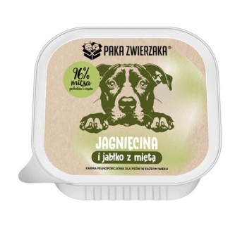 Paka Zwierzaka Jagnięcina z Jabłkiem i Miętą (tacka) 150g