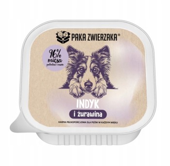 Paka Zwierzaka Indyk i Żurawina (tacka) 150g