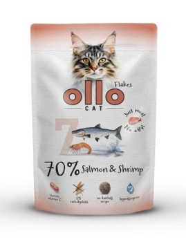 OLLO Cat nr 7 - Łosoś i Krewetki (saszetka) 85g