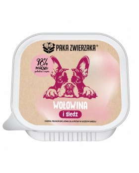 Paka Zwierzaka Wołowina i śledź (tacka) 150g