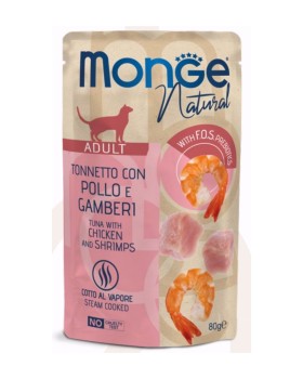 Monge Cat Tuńczyk i kurczak z krewetkami w galarecie 80g  