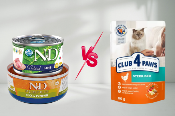 Mokra karma dla kota: Farmina vs Club 4 Paws